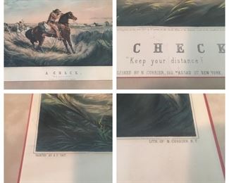 Circa 1853 N. Currier Hand Colored Lithograph “A Check. Keep Your Distance” by Arthur Fitzwilliam Tate