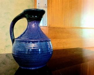 Hand-thrown art pottery ewer