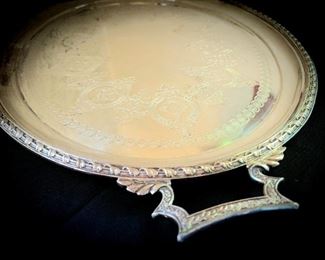 Vintage double-handle Silver Serving Tray