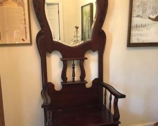 Mahogany Stained Hall Chair