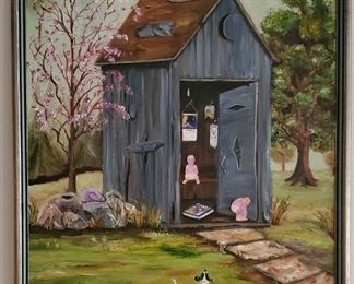 Original Signed Outhouse Painting