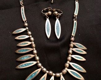Silver Turquoise Jewelry Set