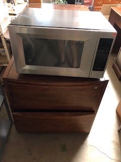 Microwave $25, file cabinet $20