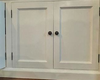 2-piece white shelving unit. 91.5" x  86.75" x 16" - door detail
