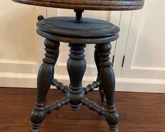Vintage piano stool with glass ball feet