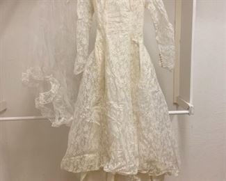 Vintage 1958 Wedding Dress and Veil