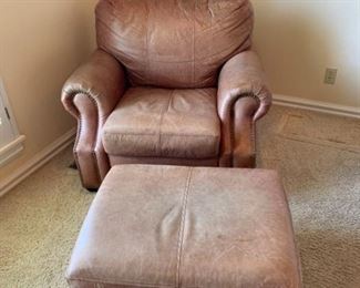 Faux Leather Chair Ottoman