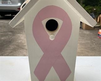Breast Cancer Ribbon Custom Birdhouse