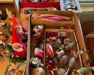 Vintage and antique glass Christmas ornaments and decorations