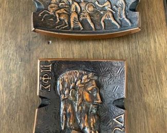 Vintage Solid Bronze Signa Ashtrays