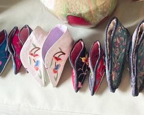 7 pairs plus antique handmade Lotus Bound Foot Shoes