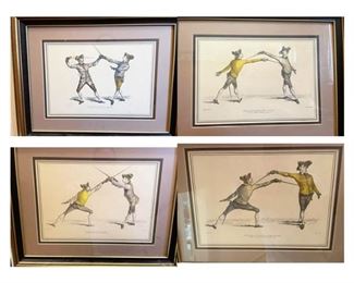 Vintage Domenico Angelo Fencing instruction prints