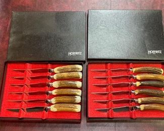 Vintage Stag Horn handle Hoffritz steak knives