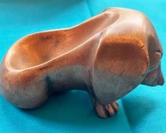 Vintage copper dachshund pipe holder