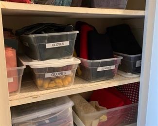 Lovely men's genuine leather, wool, and cashmere gloves and scarves ; vintage linens