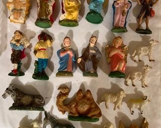 Vintage plastic Made in Italy Nativity figurines