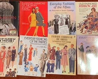 Fashion books featuring styles of many eras