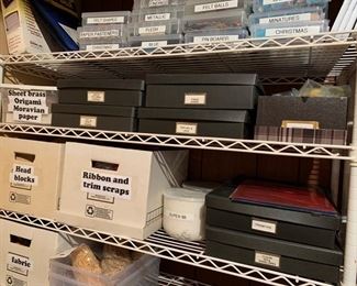 Art/ Craft head blocks, fabric, ribbon and trim, doilies & lace, press types, clear iota envelopes