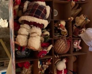 Vintage and modern Christmas ornaments and decorations