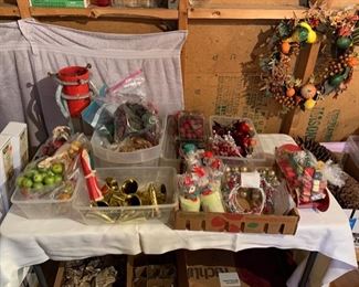 Vintage and modern Christmas ornaments and decorations