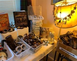 Steampunk costume supplies, vintage leather ammo pouches