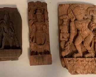  Various Vintage Unique Bali Hindu Goddess/God Wall Folk Art Hand Carved Wood Temple Plaque collection