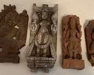  Various Vintage Unique Bali Hindu Goddess/God Wall Folk Art Hand Carved Wood Temple Plaque collection