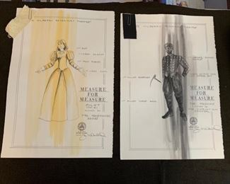 Measure for Measure presented by the Hilberry Repertory Theatre costume rendering artwork