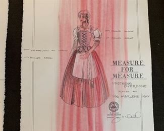 Measure for Measure presented by the Hilberry Repertory Theatre costume rendering artwork