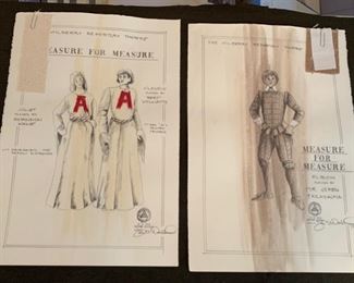 Measure for Measure presented by the Hilberry Repertory Theatre costume rendering artwork