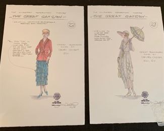 The Great Gatsby presented by The Hilberry Repertory Theatre costume renderings