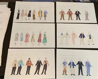 The Great Gatsby presented by The Hilberry Repertory Theatre costume renderings