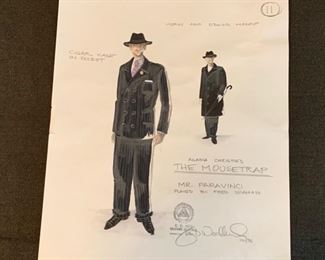 Agatha Christie's The Moustrap costume renderings