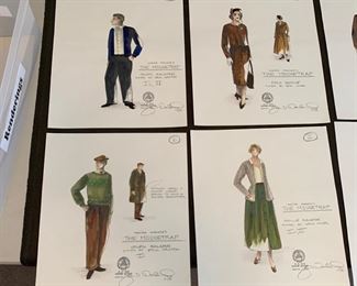 Agatha Christie's The Moustrap costume renderings