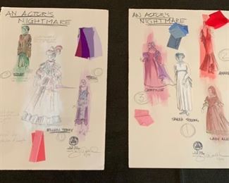 An Actor's Nightmare costume renderings