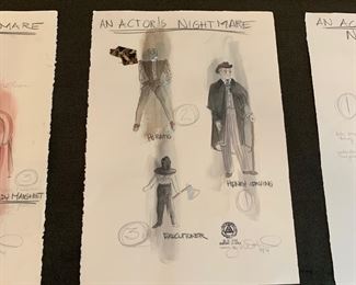 An Actor's Nightmare costume renderings