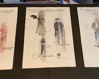 An Actor's Nightmare costume renderings