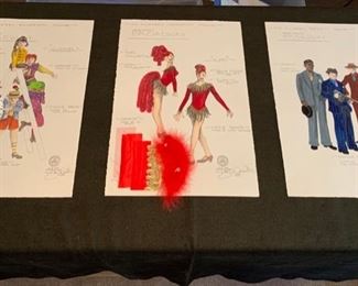 Broadway presented by The Hilberry Repertory Theatre costume renderings 