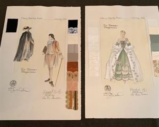 Les Liaisons Dangereuses presented by The Hilberry Repertory Theatre costume renderings