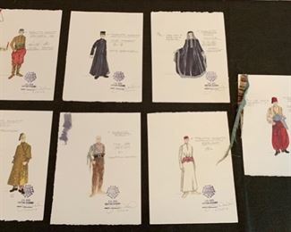 Twelfth Night theater costume renderings
