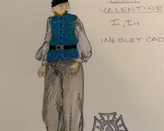 Twelfth Night theater costume renderings