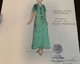 Moon Over Buffalo presented by The Hilberry Repertory Theatre costume renderings