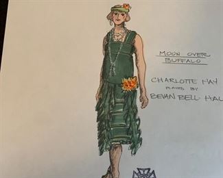 Moon Over Buffalo presented by The Hilberry Repertory Theatre costume renderings