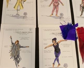 The 7 Deadly Sins presented by The University of Michigan Department of Dance costume renderings