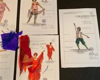 The 7 Deadly Sins presented by The University of Michigan Department of Dance costume renderings