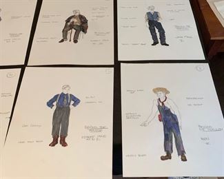 Beyond the Horizon theater play costume renderings