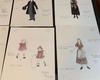 Beyond the Horizon theater play costume renderings
