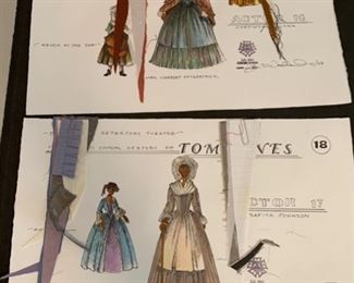 Tom Jones presented by The Hilberry Repertory Theatre costume renderings