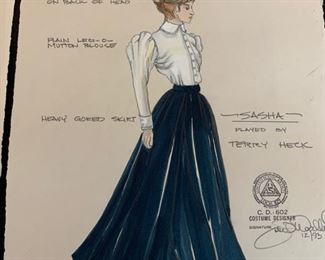 Two Sisters theater play costume renderings