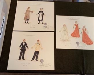 Private Lives theater play costume renderings